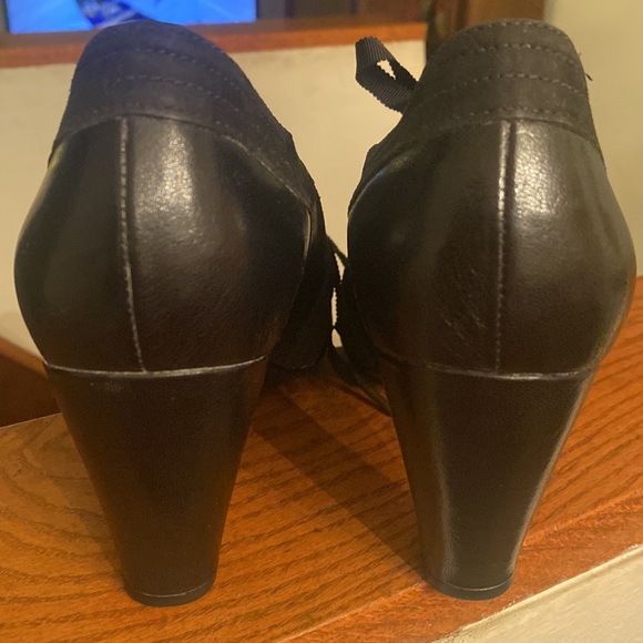 🦊 Indigo black leather Mary Janes with suede - Picture 3 of 4